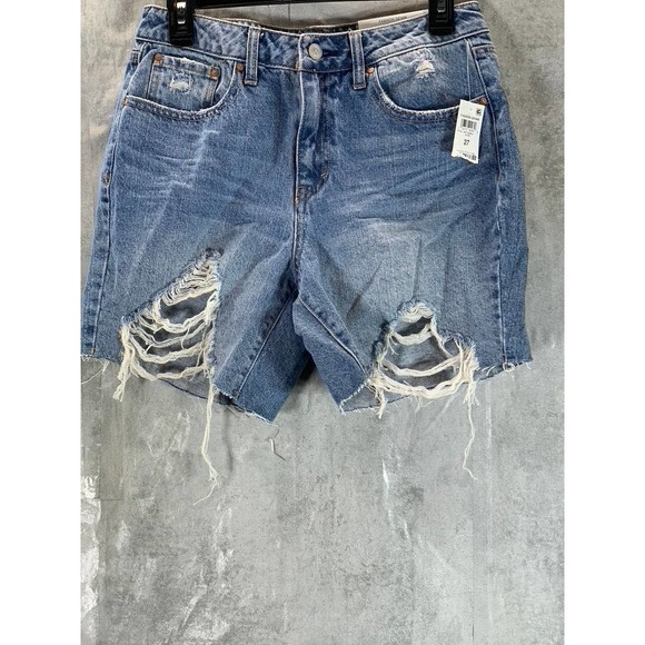 And Now This Women's Augie Distressed Ultra High-Rise 90's Boyfriend Shorts SZ27 - Picture 1 of 10